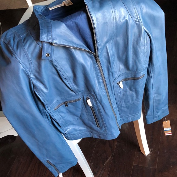 Dkny Jackets & Blazers - Navy Blue, DKNY leather jacket, XL, NWT